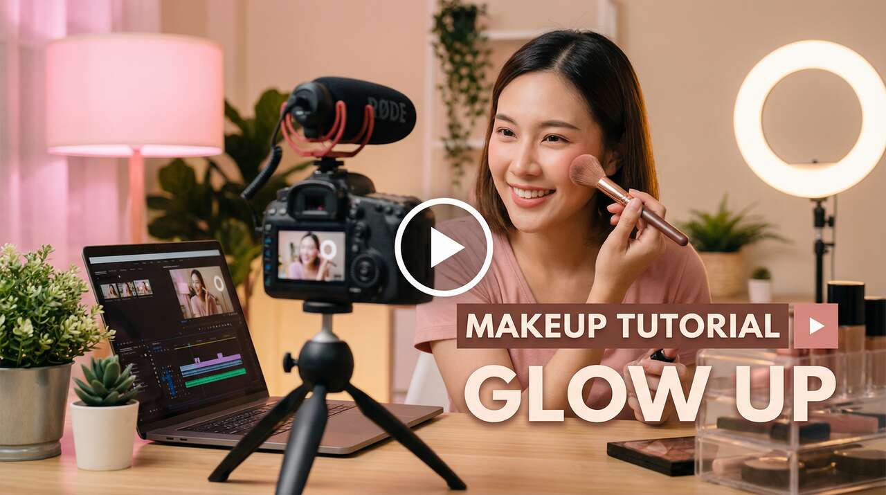 草莓视频美妆视频模板